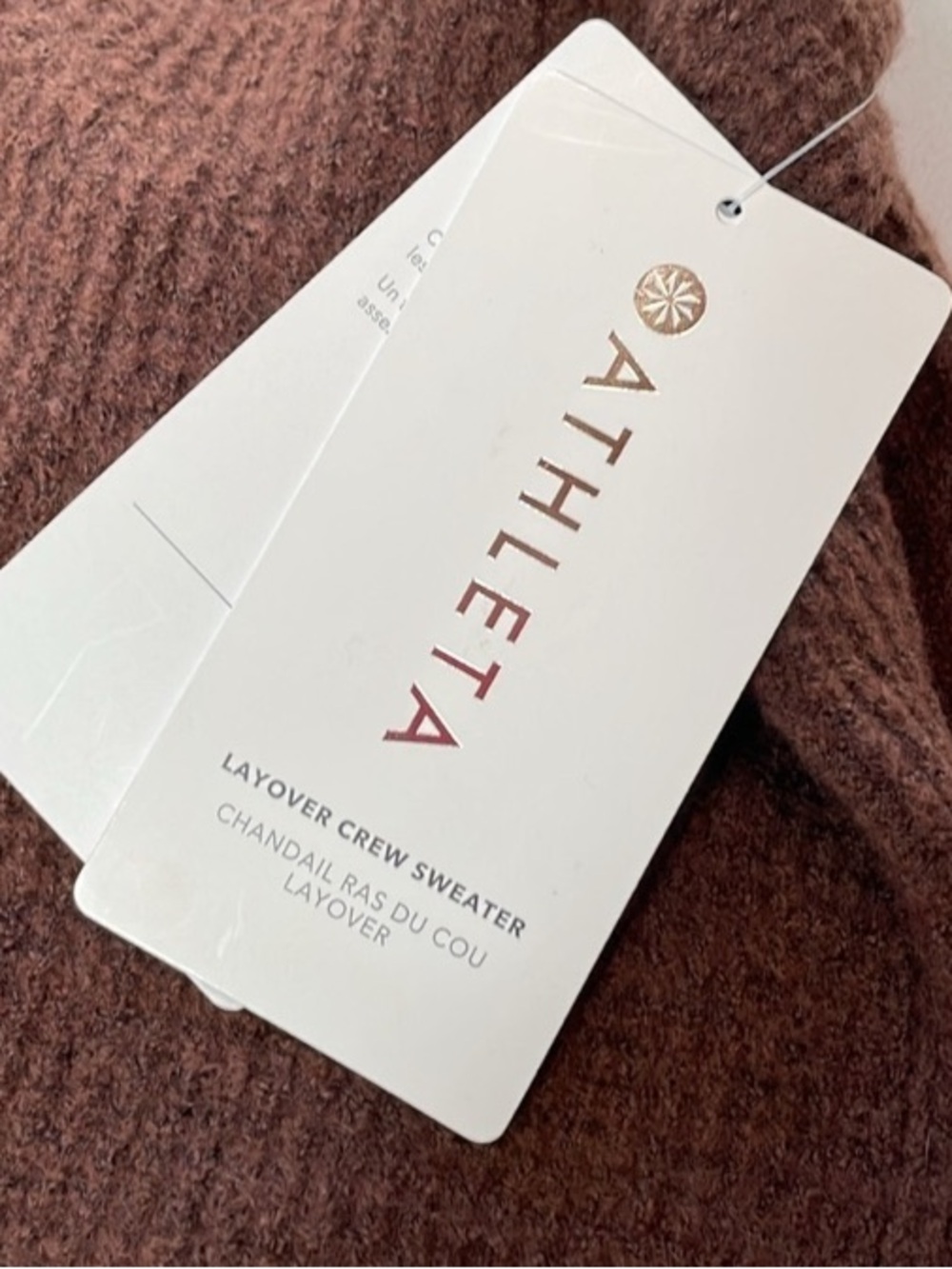 ATHLETA Merino Wool Layover Crew Sweater Plus Sz 3X Mahogany Brown NWT✅ - Picture 8 of 9